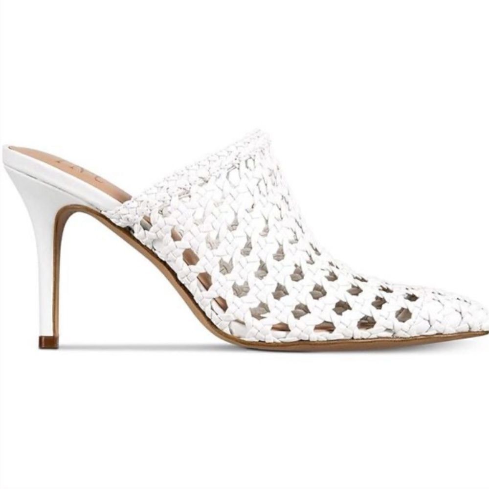 INC International Concepts White  Pointed Toe Mules Size 8 NWT - Picture 2 of 7